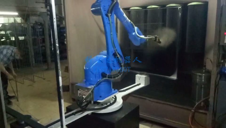 鳥籠噴粉機器人(雙工位轉臺噴涂機器人)(圖3) 鳥籠噴粉機器人(雙工位轉臺噴涂機器人)(圖3)